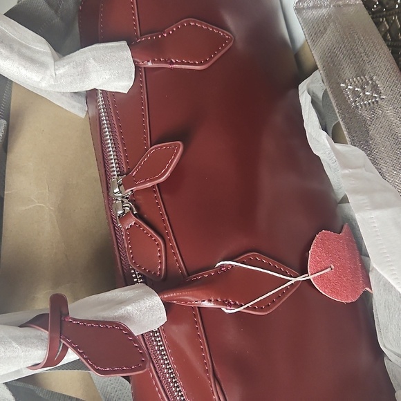 Nwt Genuine Leather Burgundy Bag - Picture 6 of 7